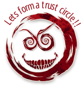 “Let’s Form a Trust Circle!!” Blood on the Clocktower T-Shirt – Classic Fit | Creepy Grin Game Night Tee by Meraki Thread